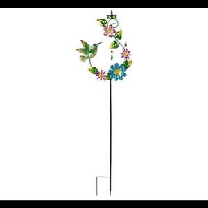 Plow & Hearth 4-in-1 Solar Fiber Optic Critter Wreath Humingbird